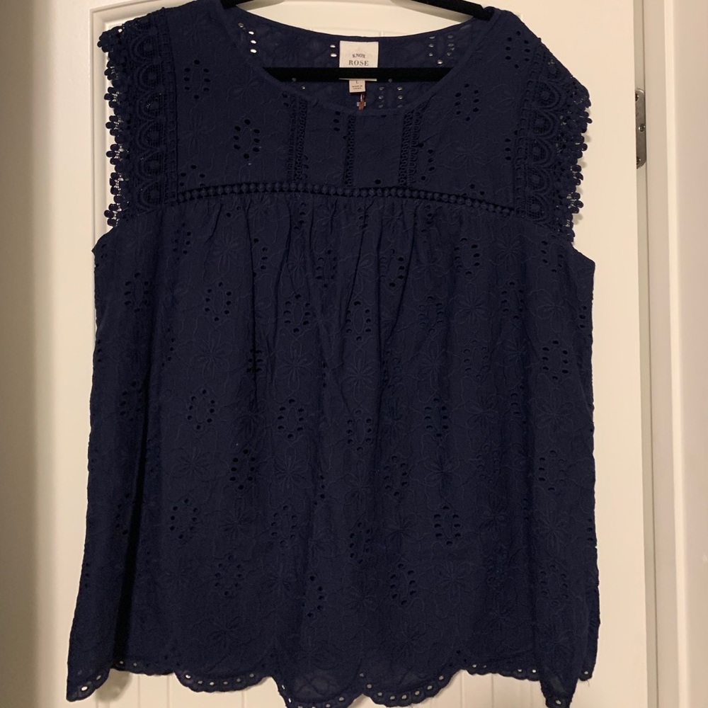 Navy Lace Top New with Tags
